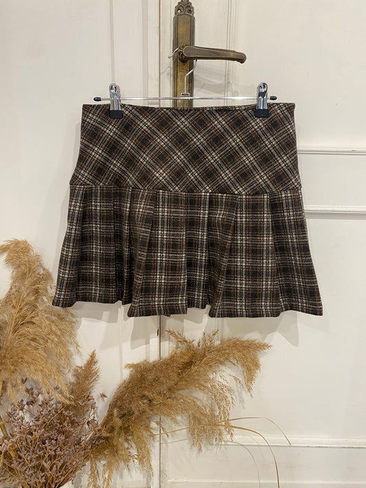 Minigonna tartan a pieghe